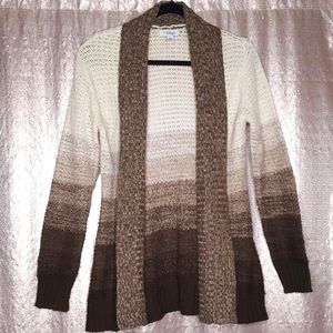 Great Northwest Indigo EUC S shawl collar knit sweater - brown ombré